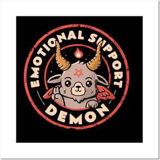 Emotional Support Demon - Funny Evil Baphomet Gift Posters and Art